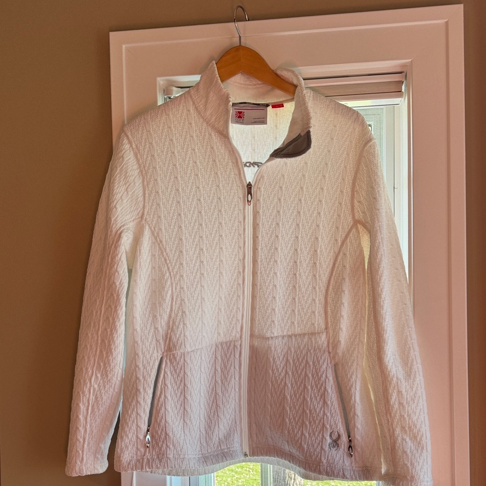 White Spyder XL Women’s Zip-Up Jacket with fleece lining
